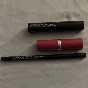 Clinique High Impact Mascara and Eyeliner Set with Pink Lipstick